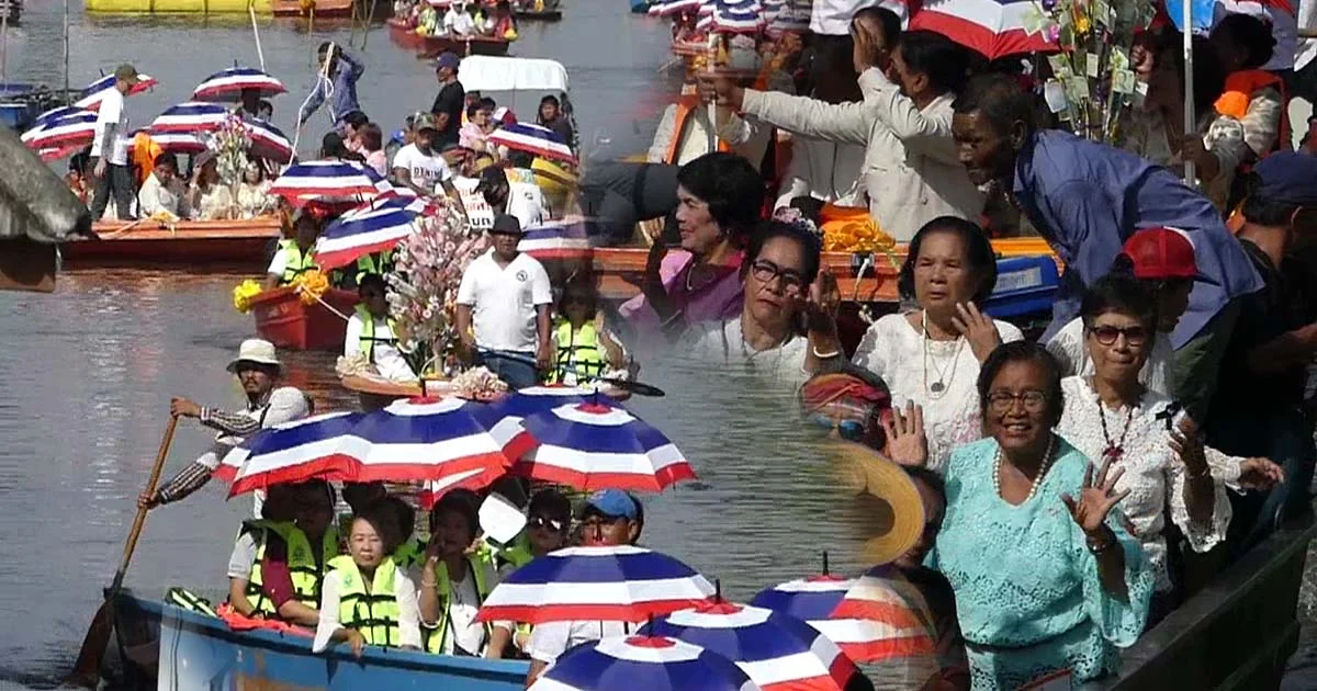 สืบสานประเพณีเก่าแก่กว่า40 ปี ทอดกฐินทางน้ำลำลูกกา