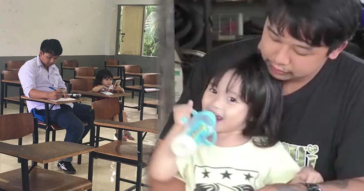 สุดน่ารัก !  พ่อขออาจารย์พาลูกสาวเข้าสอบ เผยยังรักกันดีกับภรรยา