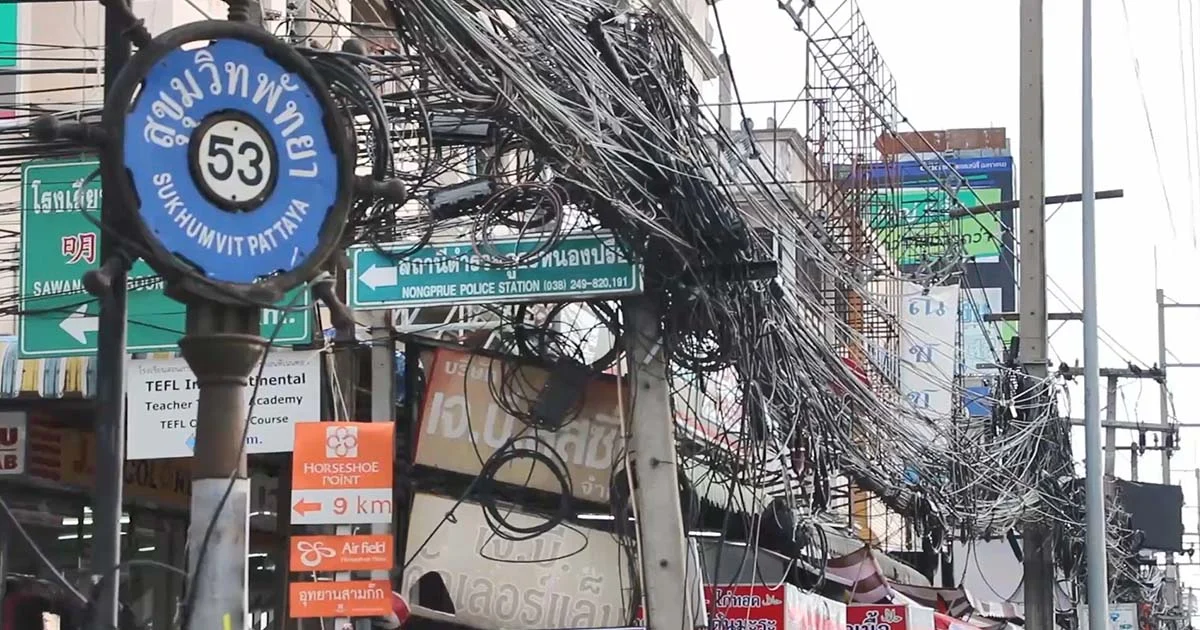 ผจก.ไฟฟ้าพัทยา เตรียมแก้ปัญหาสายไฟรุงรัง
