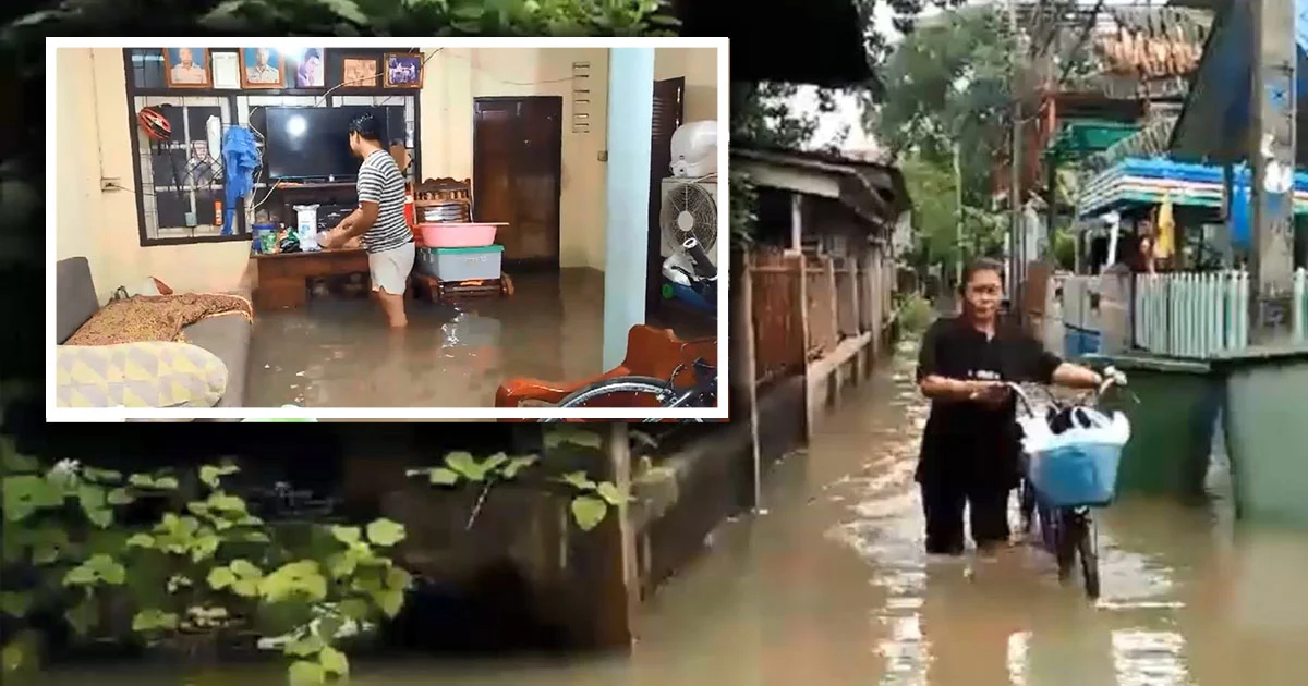 น้ำท่วมเกาะเกร็ด ! ระดับน้ำเจ้าพระยาขึ้นสูง ชาวบ้านเดือนร้อนหนัก
