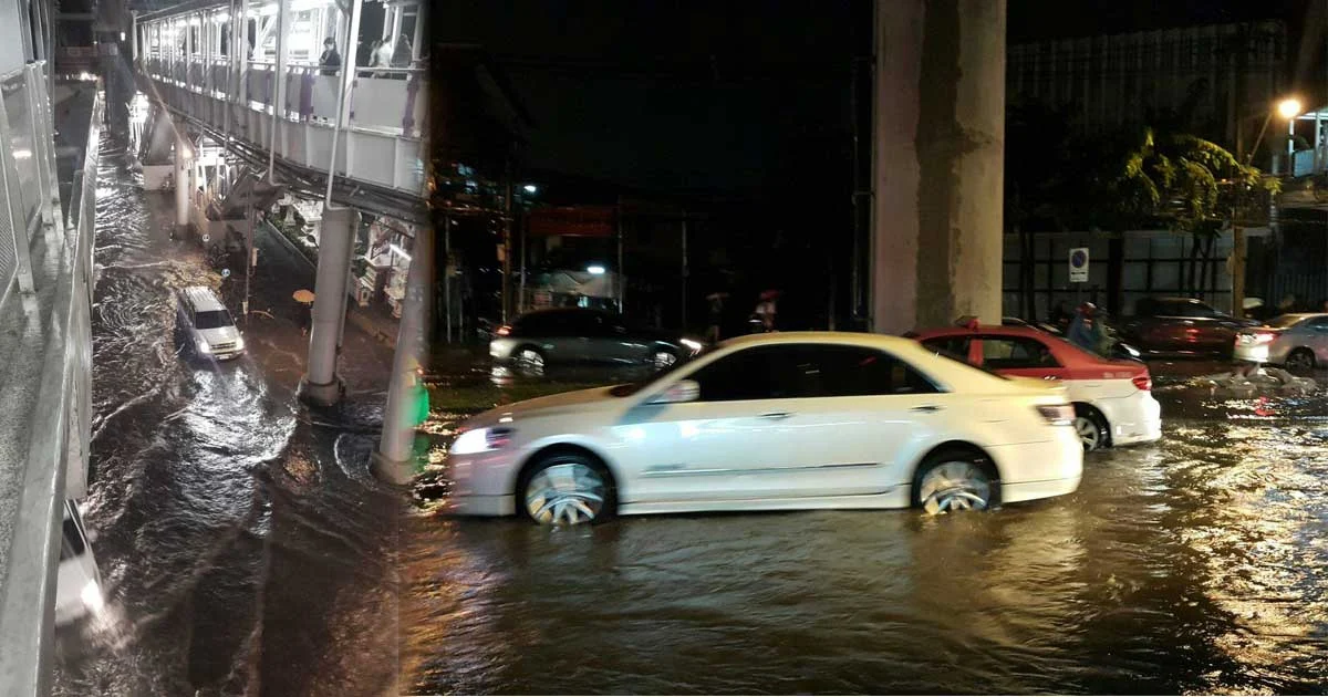 ฝั่งธนฯ อ่วม ! ฝนตก-น้ำท่วม-รถติดหนัก บริเวณถนนเพชรเกษม