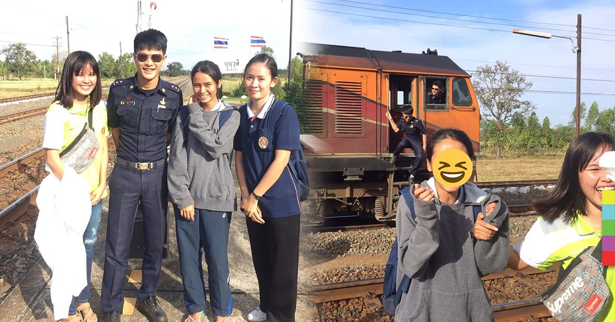 มันดีต่อใจ ! สาวกรี๊ดทั้งสถานี เจอผู้ช่วยคนขับรถไฟสุดหล่อ