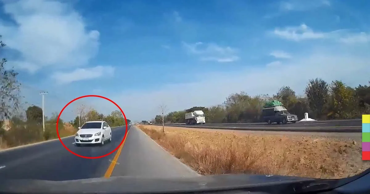สุดอันตราย ! เจอเก๋งขับย้อนศรเลนขวา หวิดตายยกครัว