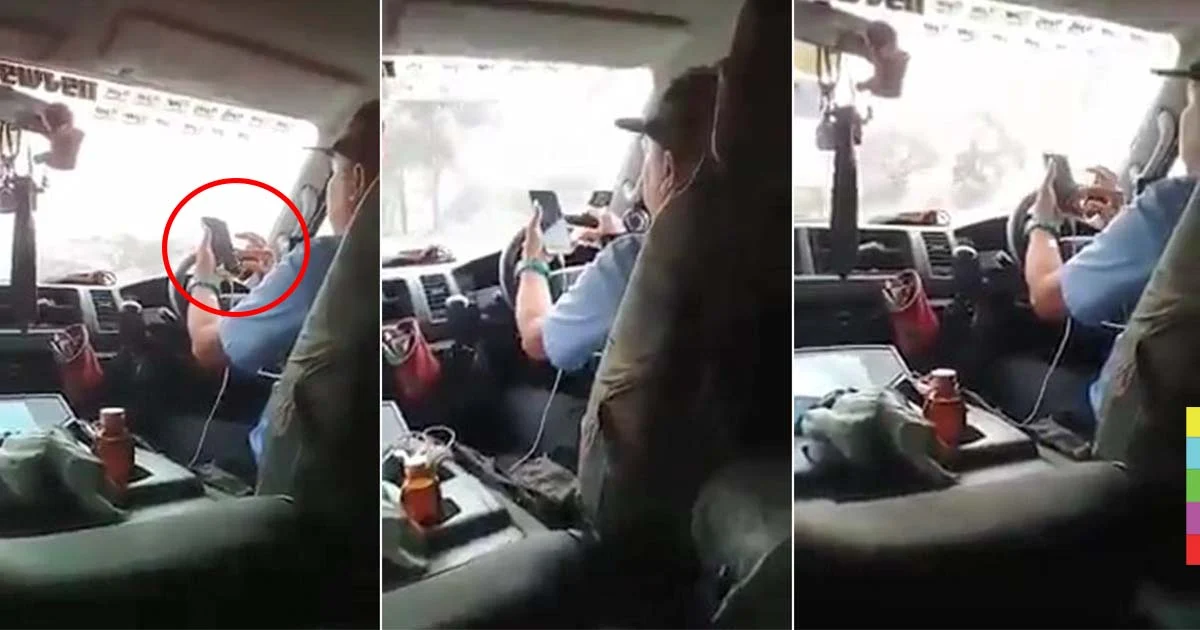 สาวอัดคลิปแฉ โชเฟอร์รถตู้ “ขับไป เล่นมือถือไป”