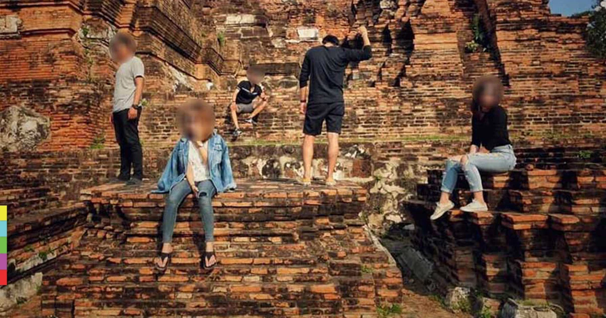 อุทยานประวัติศาตร์อยุธยา เเจ้งความเอาผิด ผู้ปีนป่ายโบราณสถานเเล้ว