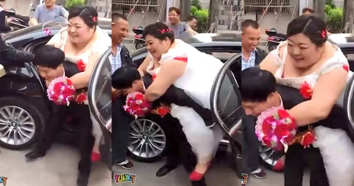 “รักแท้ไม่แพ้น้ำหนัก” หนุ่มจีนแบกสาวร่างอวบเข้าพิธีวิวาห์