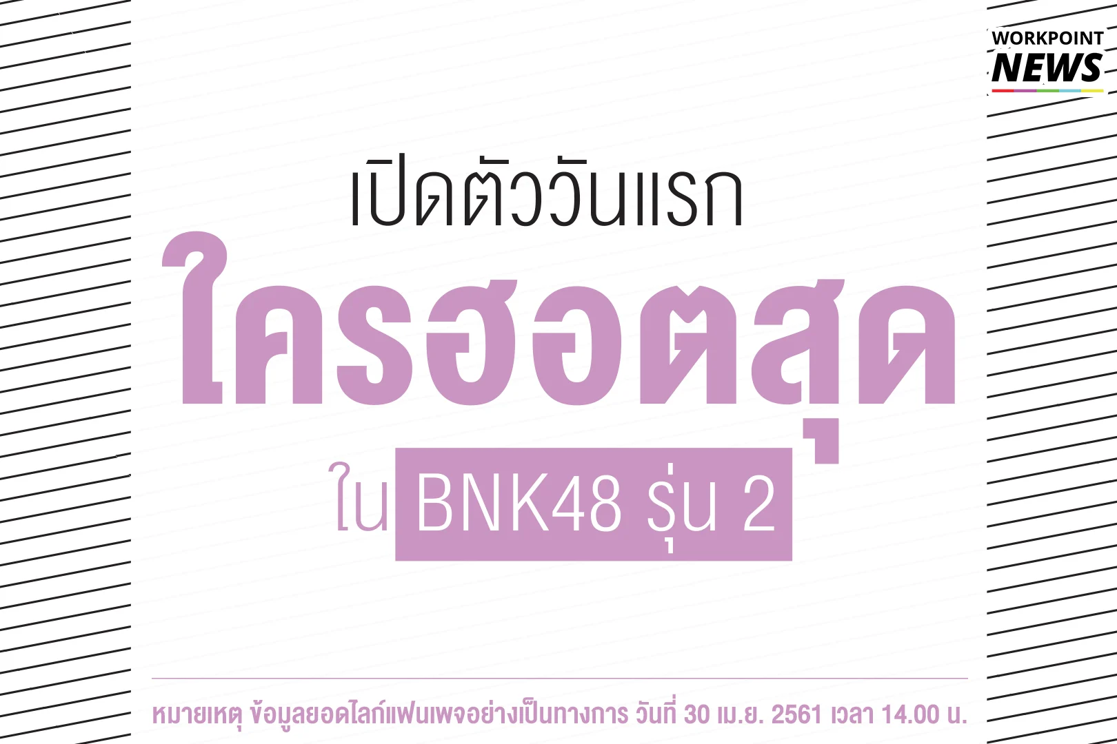 มาดูกันใครฮอตสุด ใน BNK48 รุ่น2