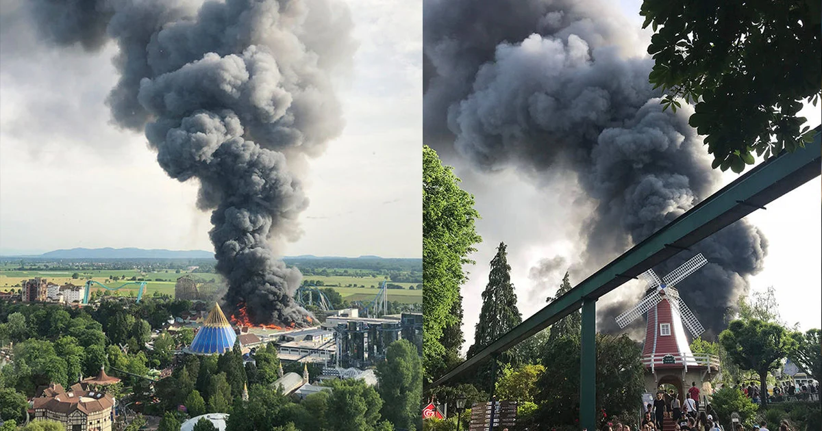 ไฟไหม้สวนสนุกยูโรปาพาร์กในเยอรมัน เปลวเพลิงลุกโชนกว่า 15 เมตร