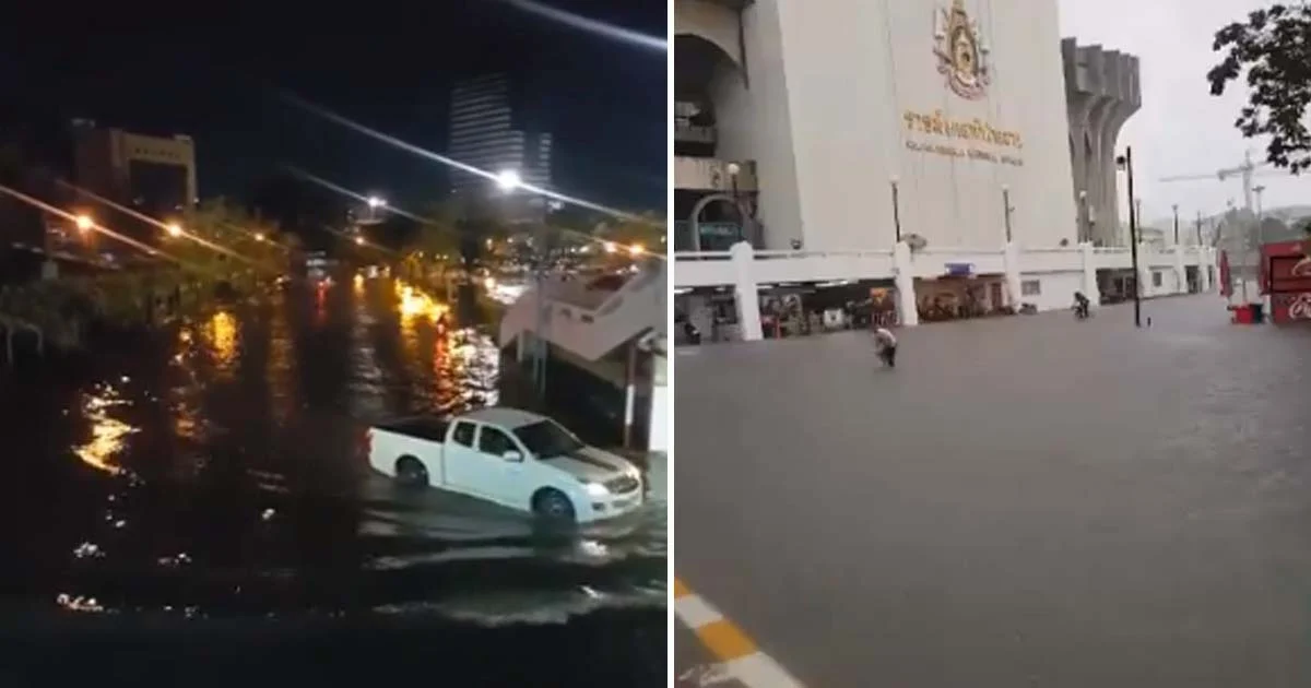 อุตุฯ เตือนวันนี้กทม. ฝนตก 60% เปิดภาพทะเลกรุงเทพฯ ฝนถล่มทะลุ 100 มม.