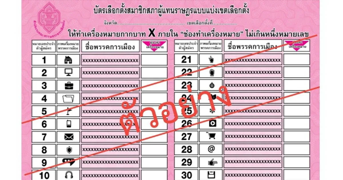 เปิดไทม์ไลน์หลัง “พ.ร.ฎ.เลือกตั้ง” ประกาศใช้-เผยแล้วภาพตัวอย่าง ‘บัตรเลือกตั้ง’