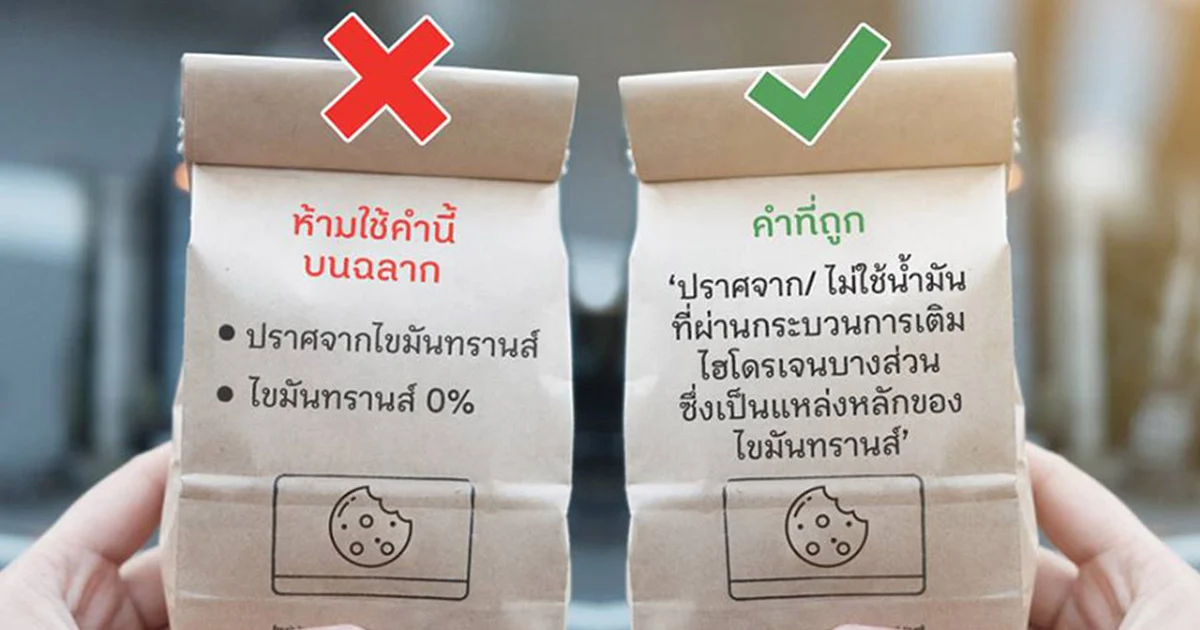 อย.ประกาศ ห้ามใช้คำว่า “ปราศจากไขมันทรานส์” หรือ “ไขมันทรานส์ 0%” บนผลิตภัณฑ์