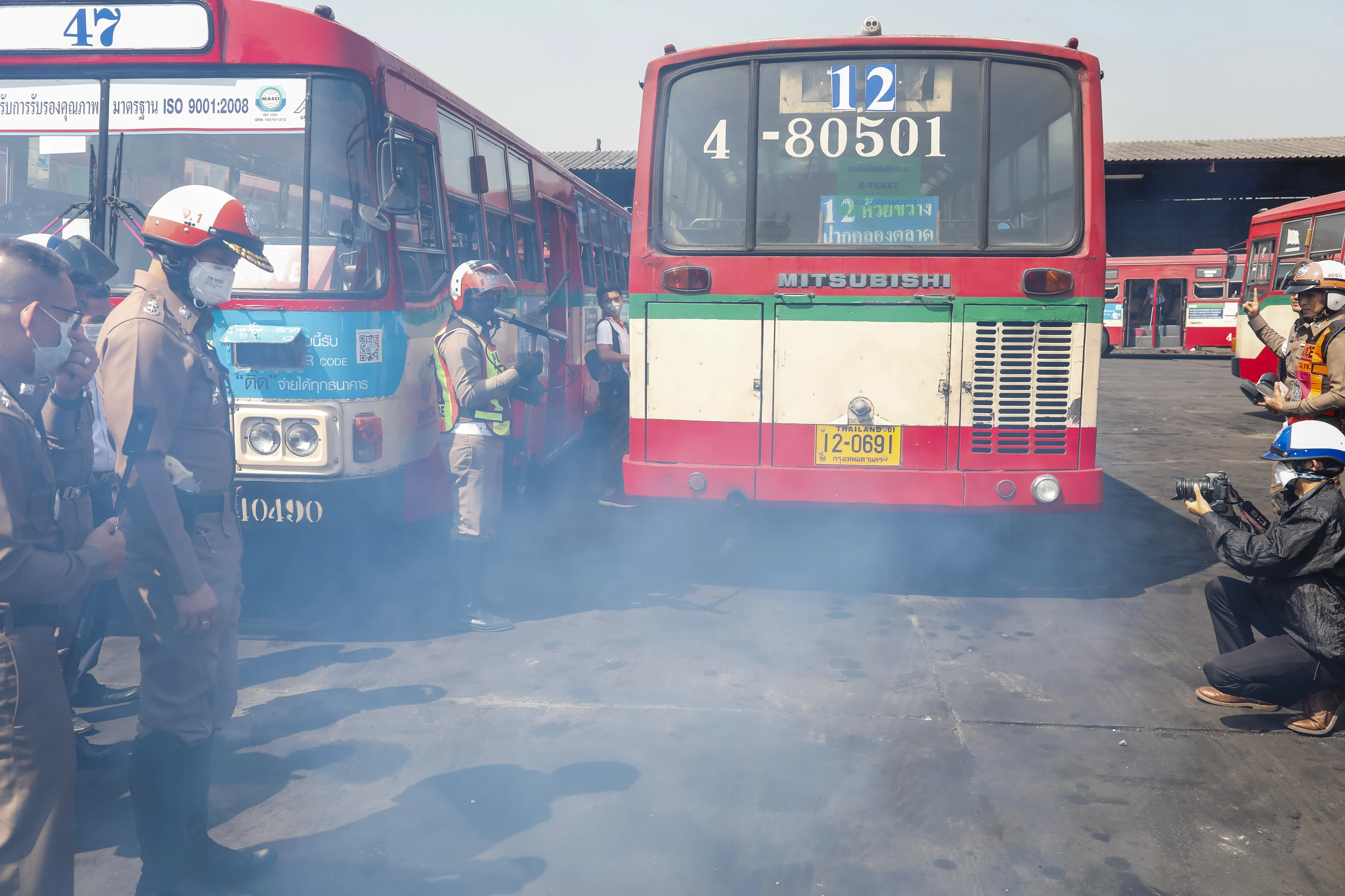 สุ่มตรวจสอบรถเมล์ 6 สาย หลังวิกฤตฝุ่น PM 2.5 “ไม่พบควันดำ”