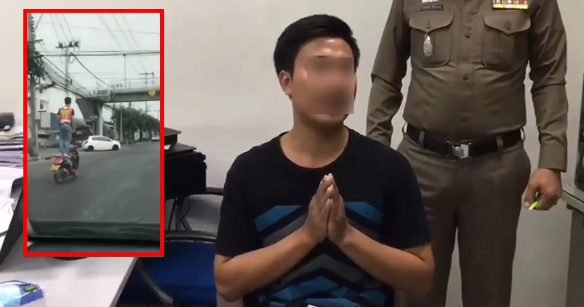 โดน 5 ข้อหา-จ่อถูกริบรถ วินจักรยานยนต์ยืนบนเบาะ