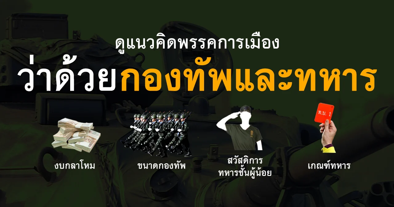 เลือกตั้ง 62 l แนวคิดพรรคการเมือง เกี่ยวกับกองทัพและทหาร
