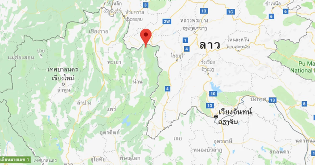 แผ่นดินไหวขนาด 3.1 ศูนย์กลาง อ.ทุ่งช้าง จ.น่าน
