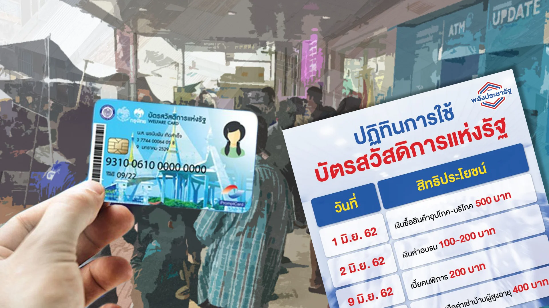 ปฏิทินวันเงินเข้า บัตรสวัสดิการแห่งรัฐ ประจำเดือนมิถุนายน
