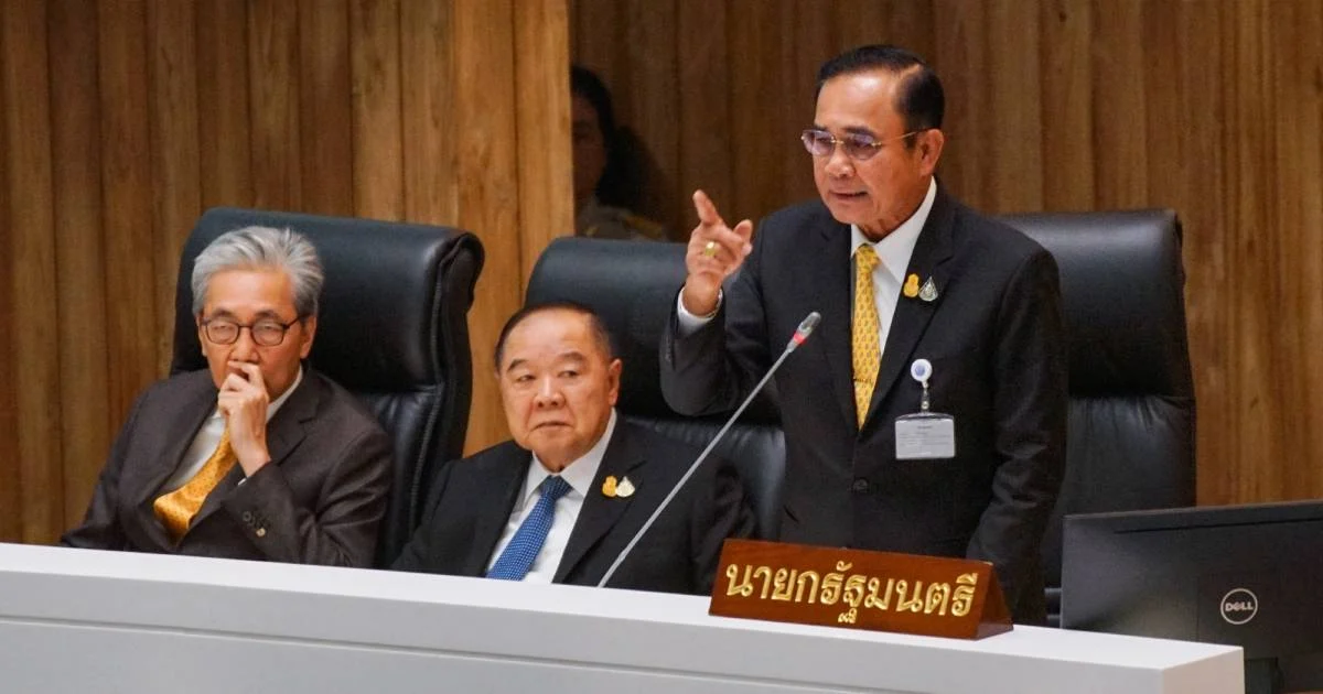 พล.อ.ประยุทธ์ ไม่ตอบเรื่องถวายสัตย์ ใช้เวลาชี้แจงเรื่องงบ 27 นาที