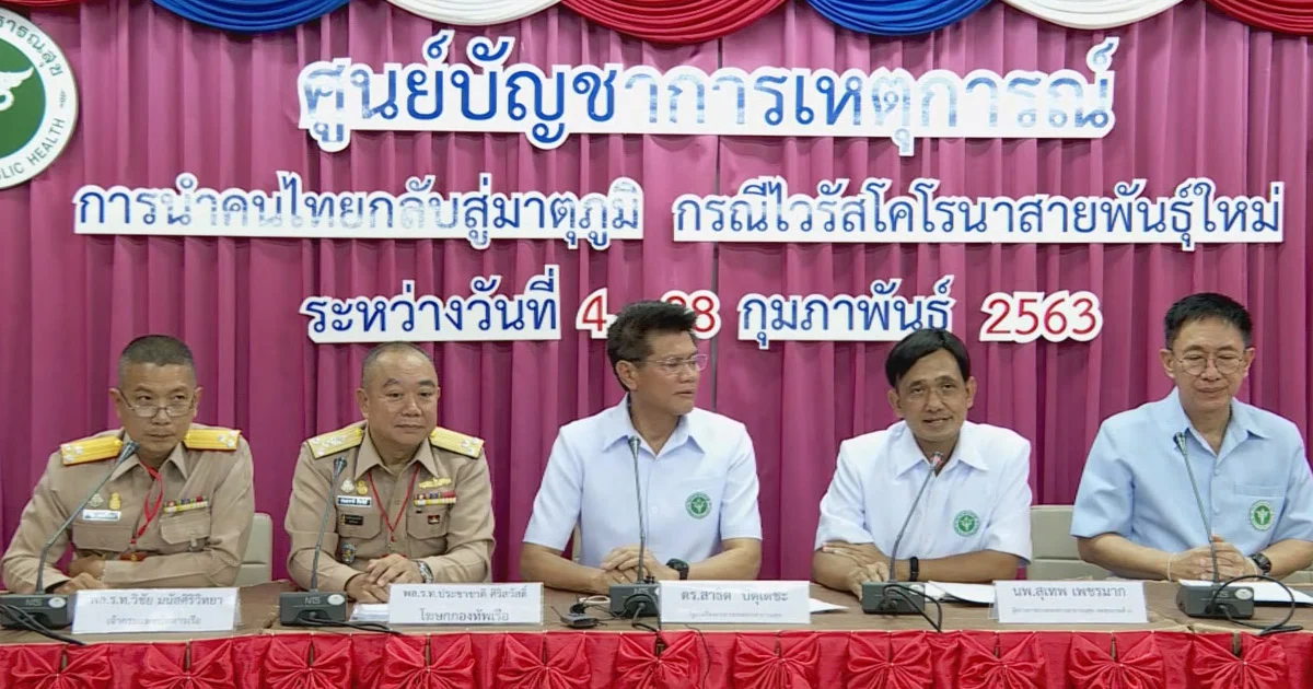 สธ.แถลง คนไทยจากอู่ฮั่น 4 คนต้องเฝ้าระวัง หลังพบปอดผิดปกติและท้องเสีย