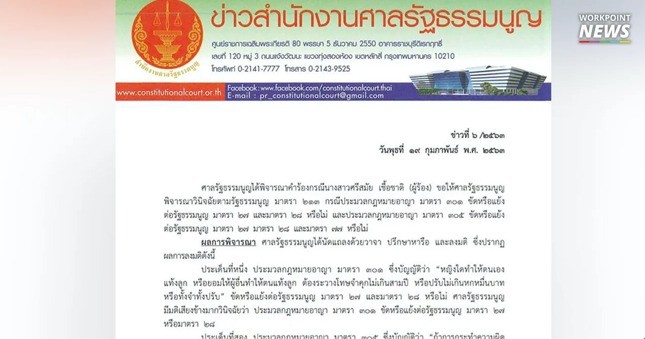 ศาลรธน.ฟัน ‘กฎหมายห้ามทำแท้ง’ ขัดเสรีภาพในร่างกาย-ความเท่าเทียม