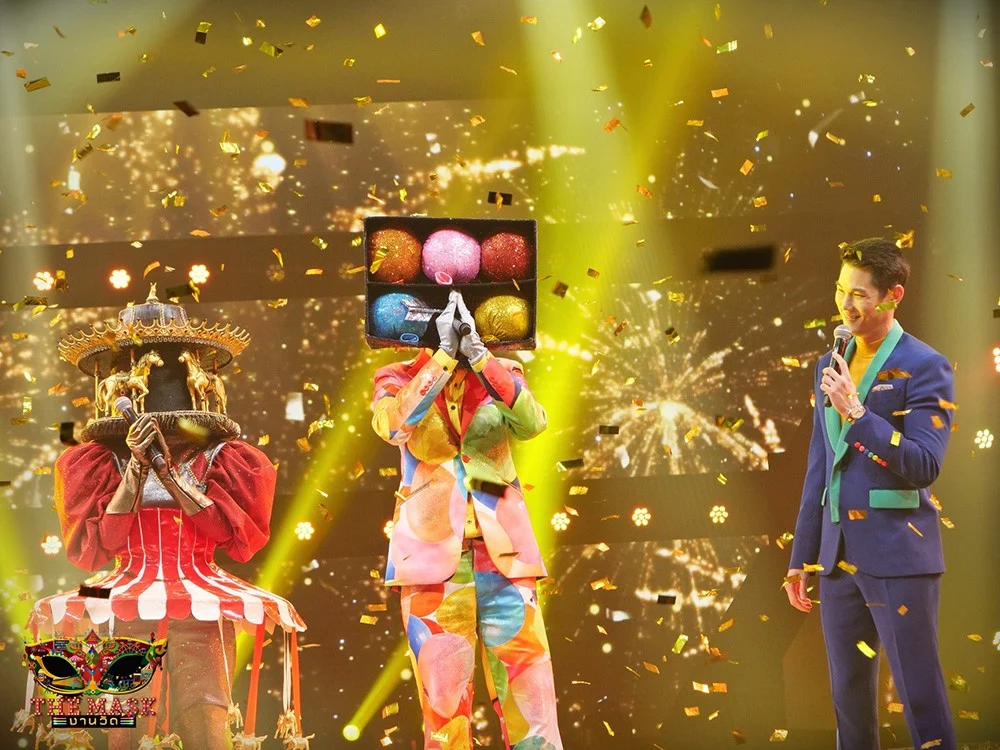 The Mask งานวัด หน้ากากม้าหมุน หน้ากากปาโป่ง