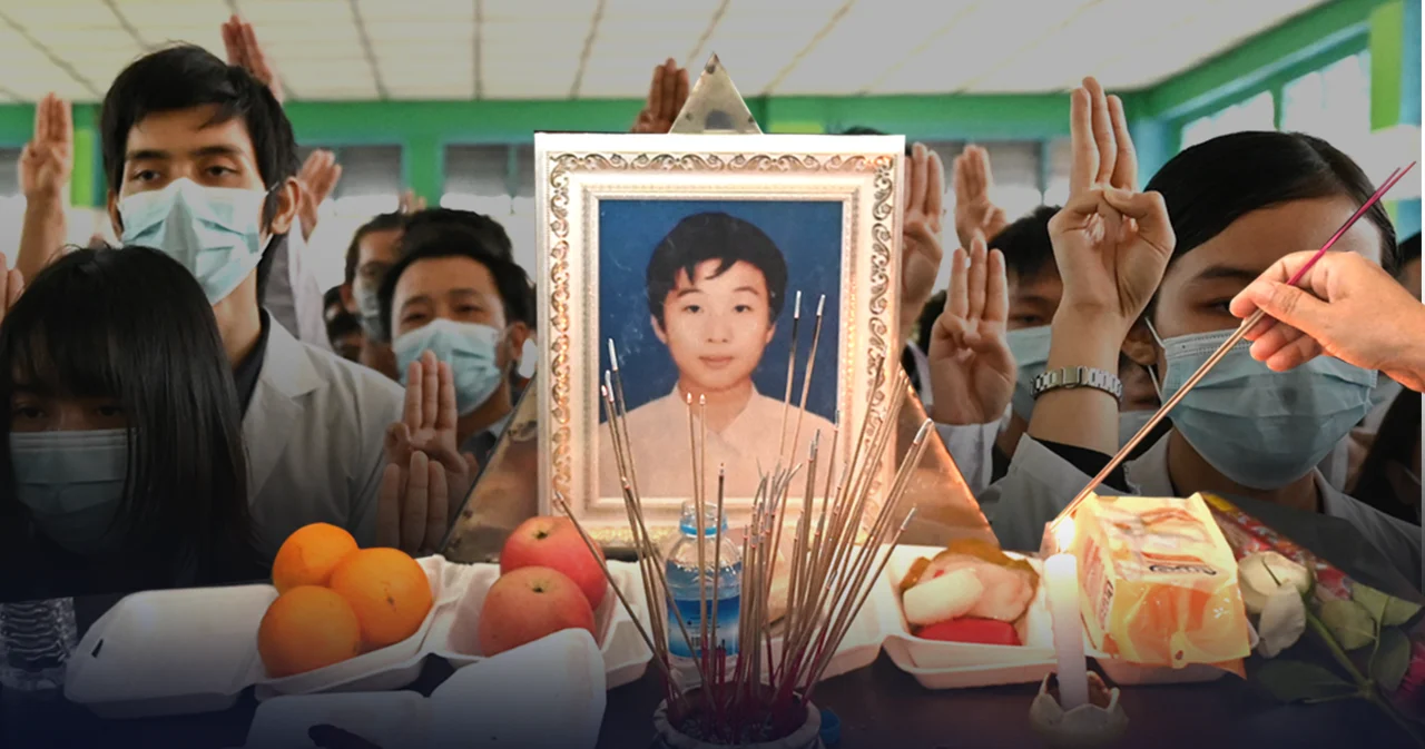 นักศึกษาแพทย์ชู 3 นิ้วทั้งน้ำตา เพื่อนถูกฆ่าเพราะต้านรัฐประหารเมียนมา