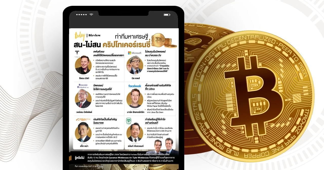 ท่าทีมหาเศรษฐี สน-ไม่สน ‘คริปโทเคอร์เรนซี่’