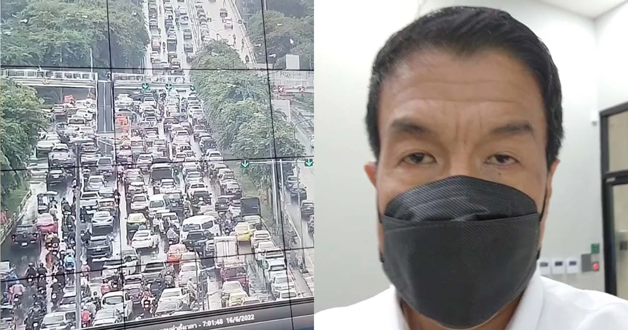 ‘ชัชชาติ’ วาร์ปเข้าศูนย์ฯ จราจร เช้านี้ กทม.ฝนตก-รถติดบางจุด