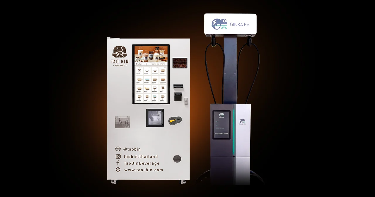 FSMART ลุยโปรเจกต์ คอลแลบส์ ‘เต่าบิน-กิ้งก่า’ เคาน์เตอร์เครื่องดื่ม พ่วงสถานีชาร์จ EV