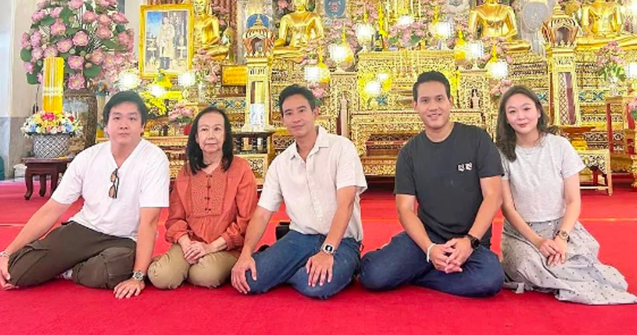อายุครบ 43 ปี ‘พิธา’ พร้อมครอบครัว ทำบุญที่วัดชนะสงคราม