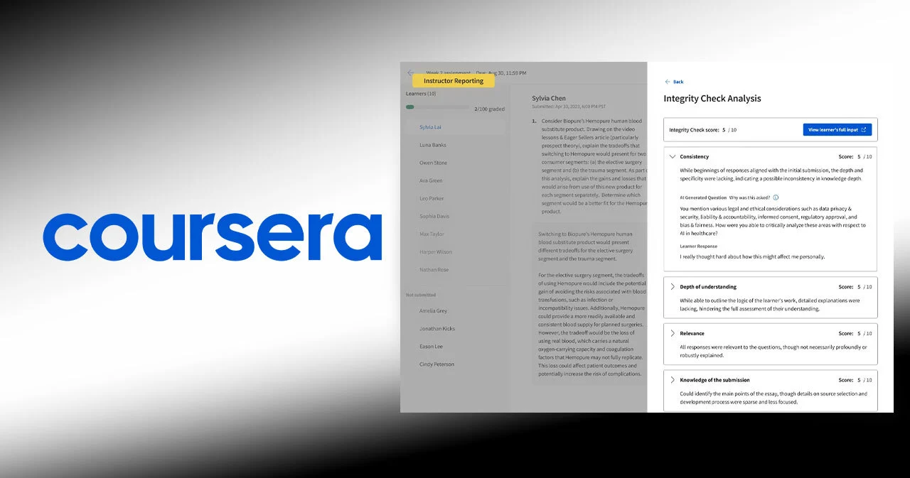 Coursera เปิดตัว ‘Academic Integrity’  ฟีเจอร์ใหม่ช่วยมหาวิทยาลัยไทย ตรวจความโปร่งใส ลดทุจริตการเรียนในยุค AI